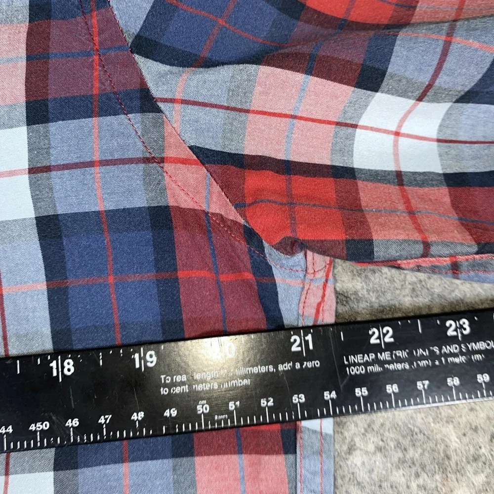 J. Crew Button Down‎ Shirt Men's Large Blue Plaid Casual Preppy Pocket Slim Fit